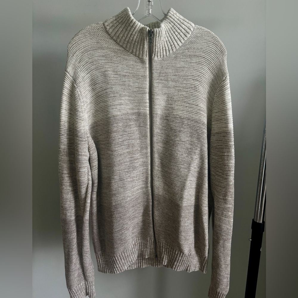 Banana Republic Men's Zip-Up Sweater in Ombre Cream to Tan